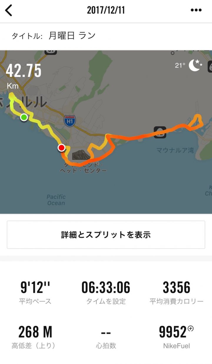 2017ホノルルマラソン記録